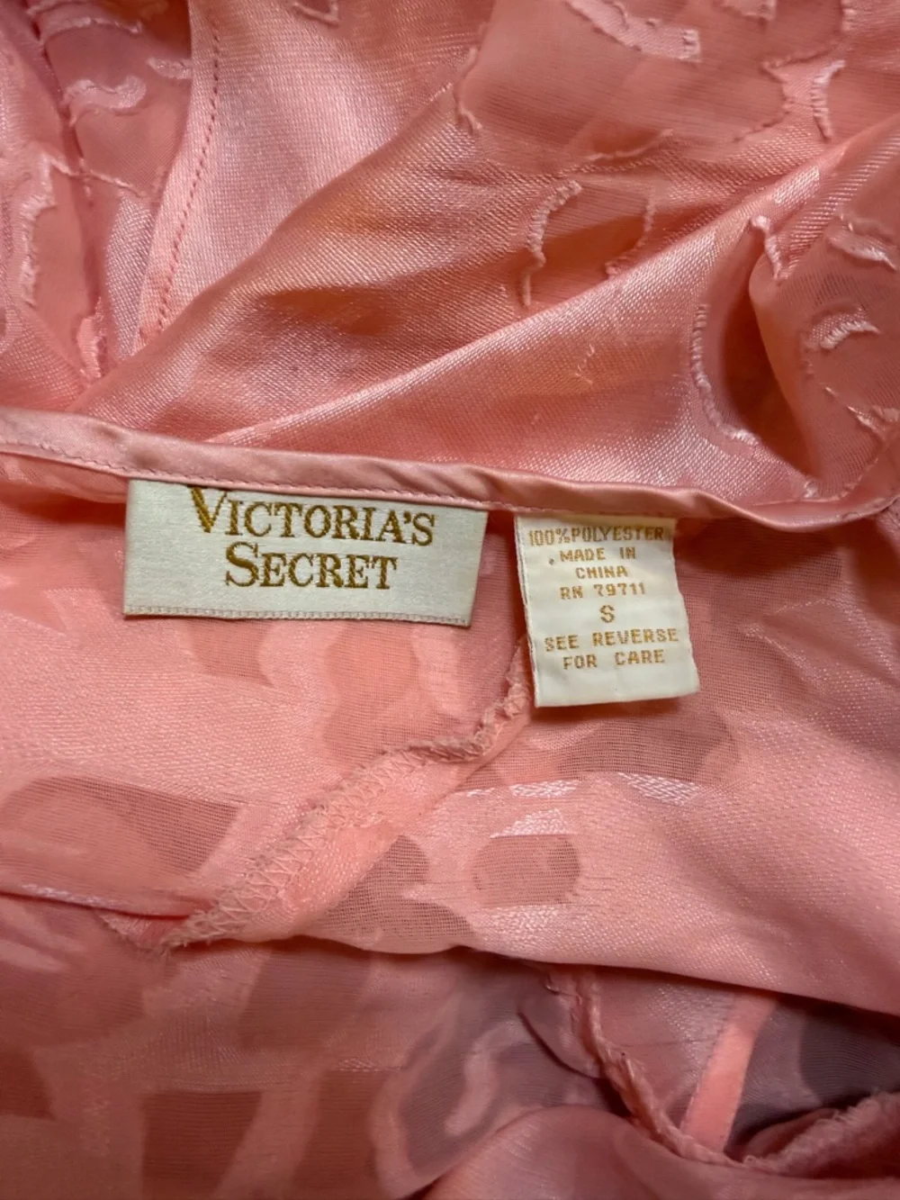 Y2K Victoria’s Secret Pink Satin Floral Slip Dress Small - Picture 3 of 3